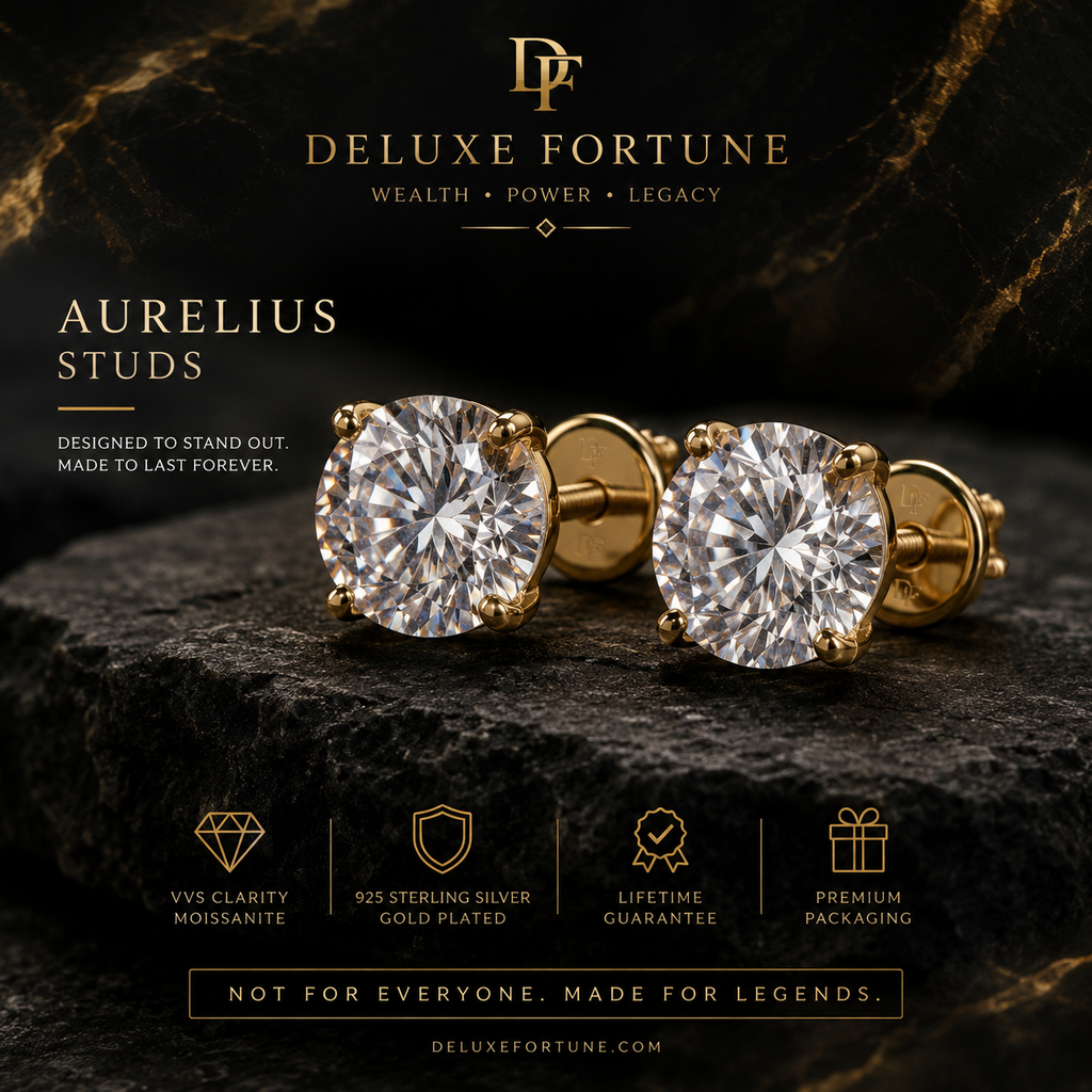 Deluxe Fortune Solitaire Stud Earrings